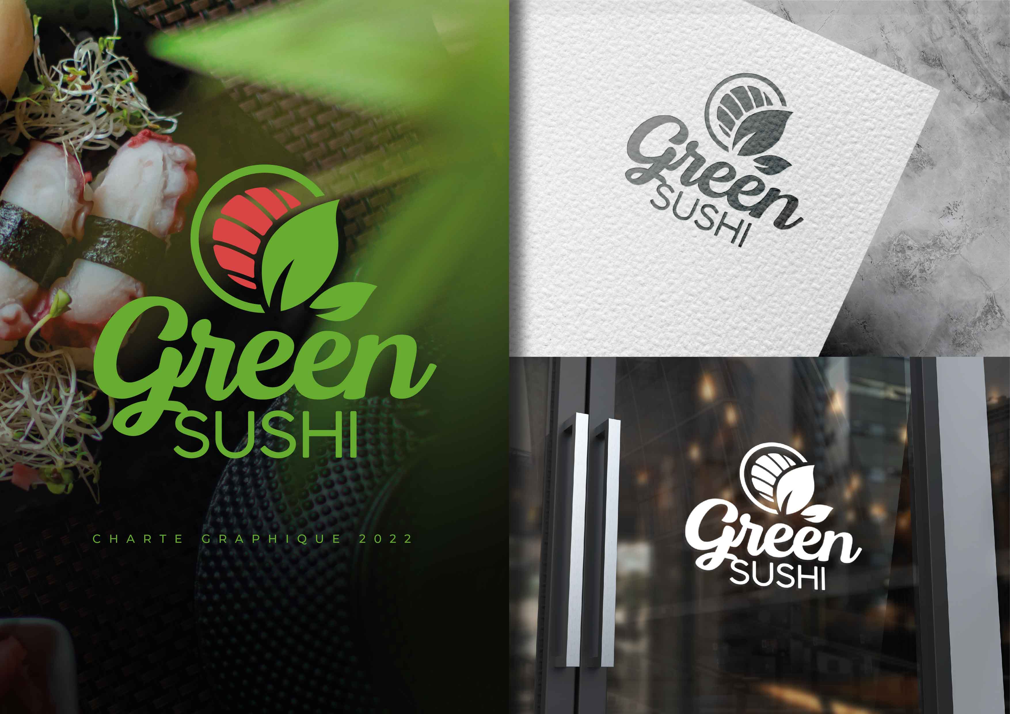 Conception de la Chatre Graphique Green Sushi. Logiciels: Photoshop, Illustrator