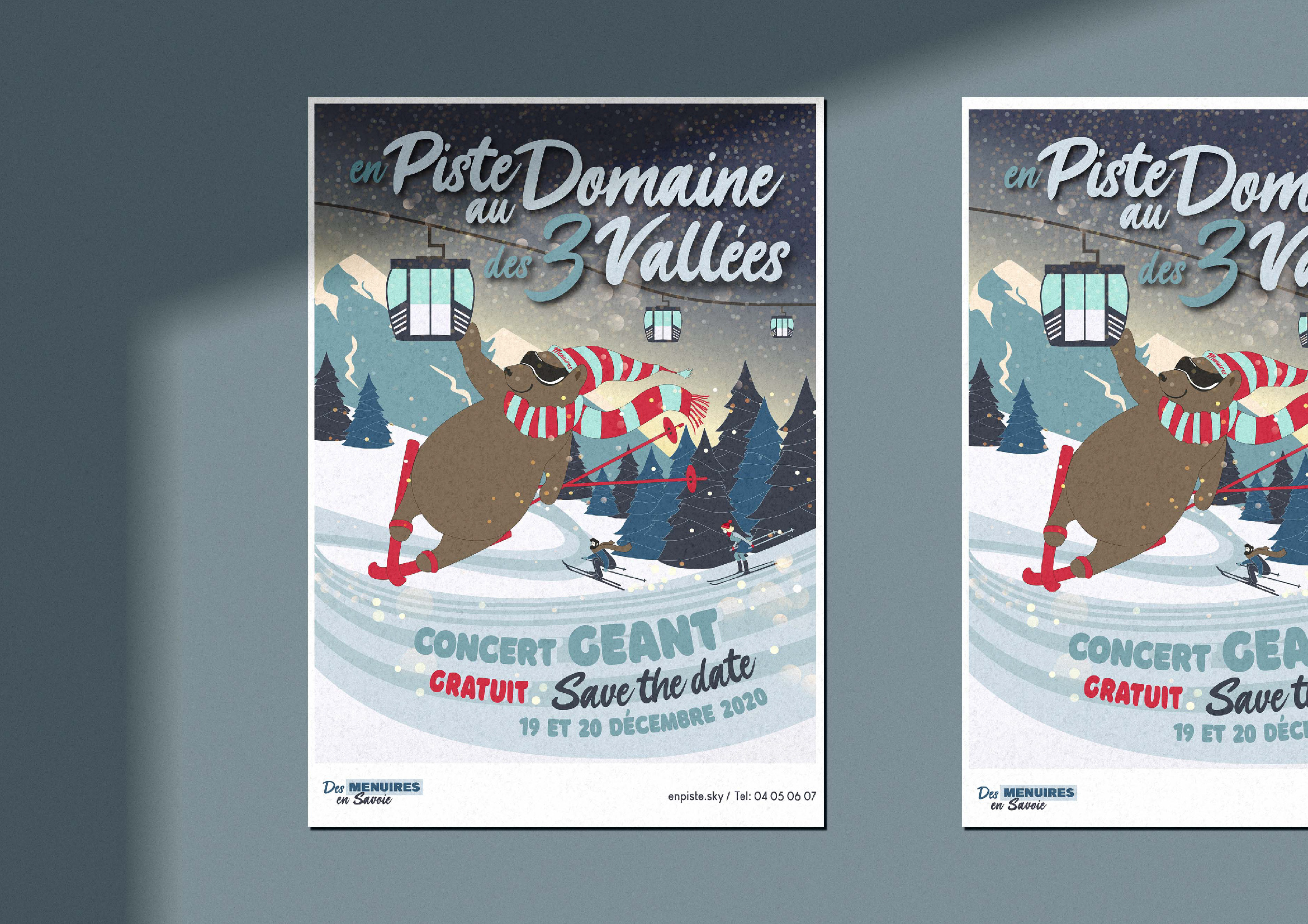 Création d'une affiche « Trois Vallées » dans le cadre de ma formation « Concepteur Designer UI ». Logiciels: Photoshop, Illustrator